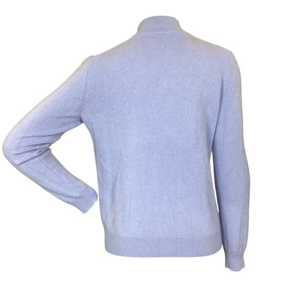 Charter Club 2-Ply Cashmere Mock Neck Sweater Sz M Blue/Purple #320B - Picture 5 of 7